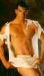 hot male in white jock strap and ripped shirt